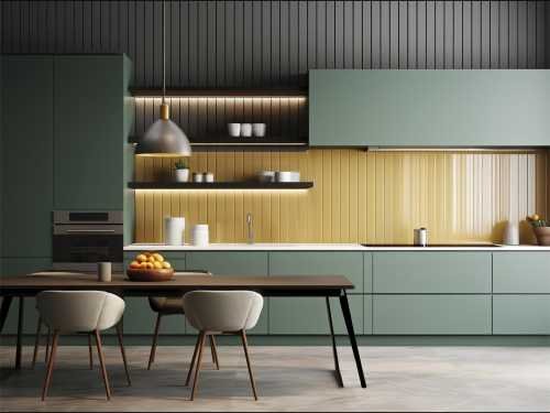 Refreshing Green Themed Kitchen 